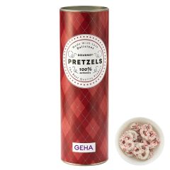 8 Inch Gift Tube With Chocolate Pretzels