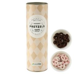 8 Inch Gift Tube With Chocolate Pretzels
