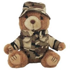 8 Inch Marine Bear - Desert Camo/Boonie Hat