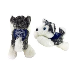 8 Inch Mush Husky With Bandana and One Color Imprint