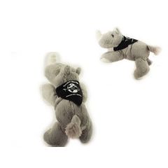 8 Inch Rhino With Bandana and One Color Imprint