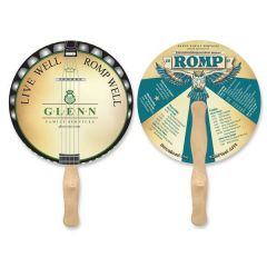 8 Inch  Round Full Color Hand Fan 2 Sided