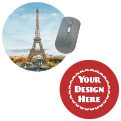 8 Inch  Round Hard Top Calendar Mouse Pad Rubber Base 1/16