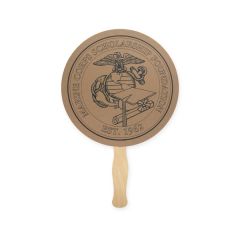 8 Inch  Round Recycled Hand Fan Sandwich Style