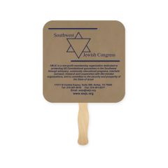 8 Inch  Square Recycled Hand Fan Sandwich Style