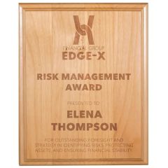 8 Inch X 10 Inch All American Red Alder Plaque