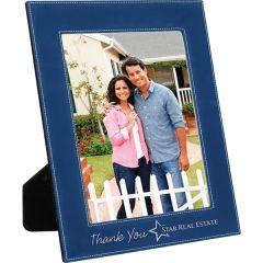 8 Inch X 10 Inch Blue & Silver Leatherette Photo Frame
