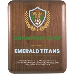 8 Inch X 10 Inch Elliptical Edge Round Corner Genuine Walnut Plaque