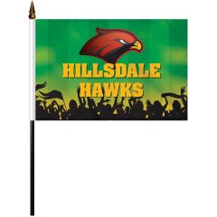 8 Inch X 12 Inch Single Reverse Polyester Stick Flags