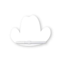 8 Inch X 8 Inch Cowboy Hat Custom Memo Board W/Magnets Or Tape On Back