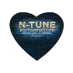 8 Inch X 8 Inch Heart Shape Hard Top Mouse Pad 1/16 Inch Thick Rubber Base