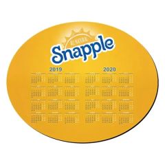 8 Inch X 8 Inch Oval Hard Surface Calendar Mouse Pad 1/8 Inch Rubber Base