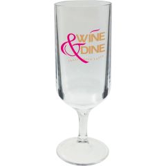 8 Oz Clear Plastic Tapered Wine Glass
