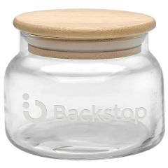 8 Oz Etched Apothecary Jar With Bamboo Lid