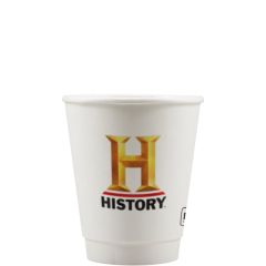 8 Oz Insulated Paper Cup - White - Digital
