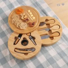 8-Piece Swivel Top Bamboo Cheese Board Set