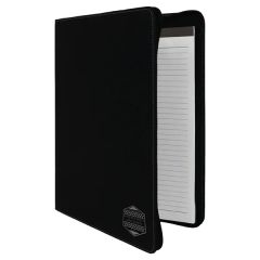 9 1/2 Inch X 12 Inch Leatherette Black/Silver Portfolio With Zipper