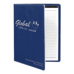 9 1/2 Inch X 12 Inch Leatherette Blue/Silver Portfolio