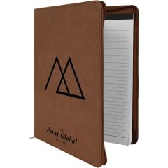 9 1/2 Inch X 12 Inch Leatherette Dark Brown Portfolio With Zipper