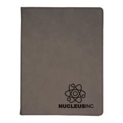 9 1/2 Inch X 12 Inch Leatherette Gray Portfolio