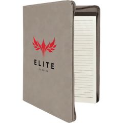 9 1/2 Inch X 12 Inch Leatherette Gray Portfolio With Zipper