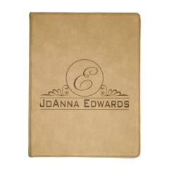 9 1/2 Inch X 12 Inch Leatherette Light Brown Portfolio