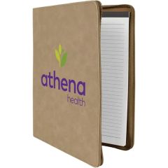 9 1/2 Inch X 12 Inch Leatherette Light Brown Portfolio With Zipper