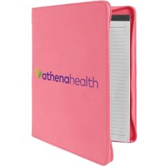 9 1/2 Inch X 12 Inch Leatherette Pink Portfolio With Zipper
