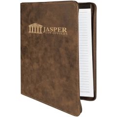 9 1/2 Inch X 12 Inch Leatherette Rustic/Gold Portfolio With Zipper