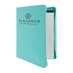9 1/2 Inch X 12 Inch Leatherette Teal Portfolio With Zipper