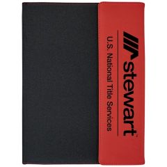 9 1/2 Inch X 12 Inch Red Leatherette & Black Canvas Portfolio
