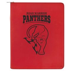 9 1/2 Inch X 12 Inch W/ Zipper Laserable Leatherette Portfolio