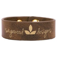 9 1/2 Inch X 1 Inch Laserable Leatherette Cuff Bracelet