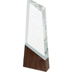 9 3/4 Inch Peak Sierra Glass With Walnut Base