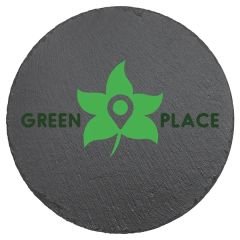 9 3/4 Inch Round Slate Decor With Foam Pads