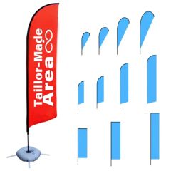 9 Ft Customizable Advertising Feather Flagpole Kit Flags