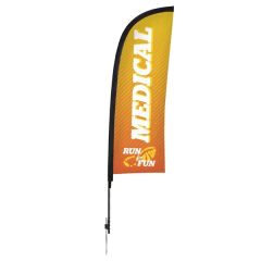 9 Ft Premium Blade Sail Sign Flag, 1-Sided, Ground Spike