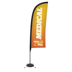 9 Ft Premium Blade Sail Sign Flag, 1-Sided, Scissor Base