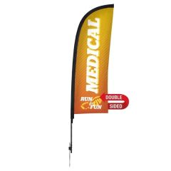 9 Ft Premium Blade Sail Sign Flag, 2-Sided, Ground Spike