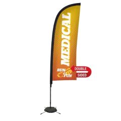 9 Ft Premium Blade Sail Sign Flag, 2-Sided, Scissor Base