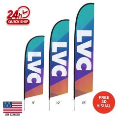 9 Ft Premium Double Sided Angled Flag Graphic Only