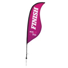 9 Ft Premium Sabre Sail Sign Flag, 1-Sided, Ground Spike