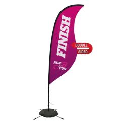 9 Ft Premium Sabre Sail Sign Flag, 2-Sided, Scissor Base