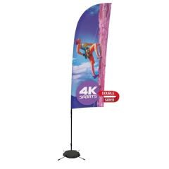 9 Ft Streamline Blade Sail Sign Flag, 2-Sided, Scissor Base
