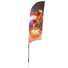 9 Ft Streamline Razor Sail Sign Flag, 1-Sided, Ground Spike
