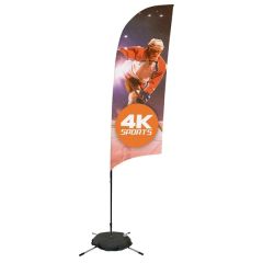 9 Ft Streamline Razor Sail Sign Flag, 1-Sided, Scissor Base