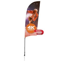 9 Ft Streamline Razor Sail Sign Flag, 2-Sided, Ground Spike