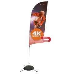 9 Ft Streamline Razor Sail Sign Flag, 2-Sided, Scissor Base