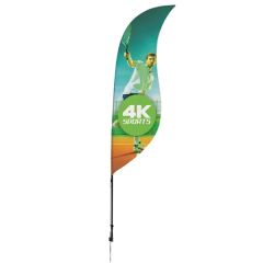 9 Ft Streamline Sabre Sail Sign Flag, 1-Sided, Ground Spike