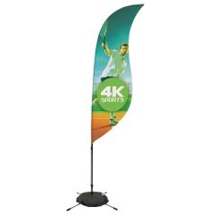 9 Ft Streamline Sabre Sail Sign Flag, 1-Sided, Scissor Base